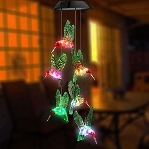 Solar-Powered Dangling Hummingbird Lights - b11house