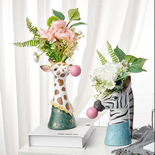 Cute Animals Flower Vase - b11house Vases