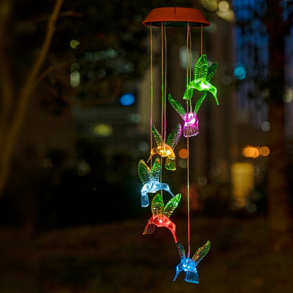 Solar-Powered Dangling Hummingbird Lights - b11house